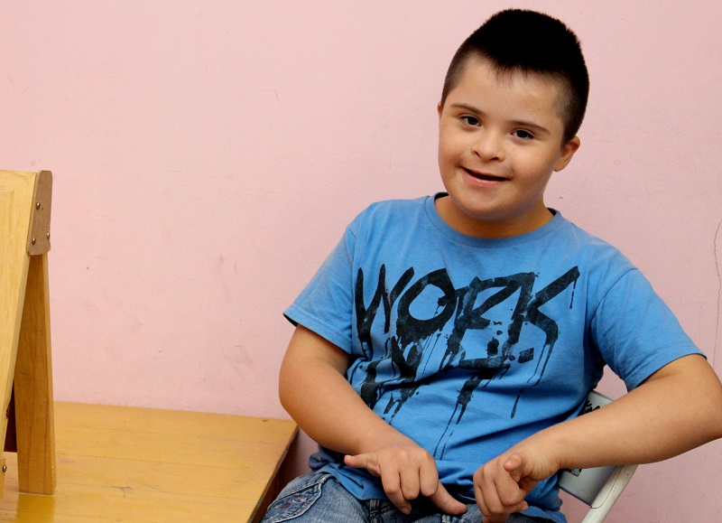 Young boy with Down’s Syndrome